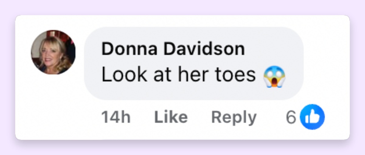 Users noticed Victoria's Beckham's feet more than her clothes. Here is a comment about her during David Beckham's Hollywood Walk of Fame Ceremony on June 12, 2026 | Source: Facebook/People